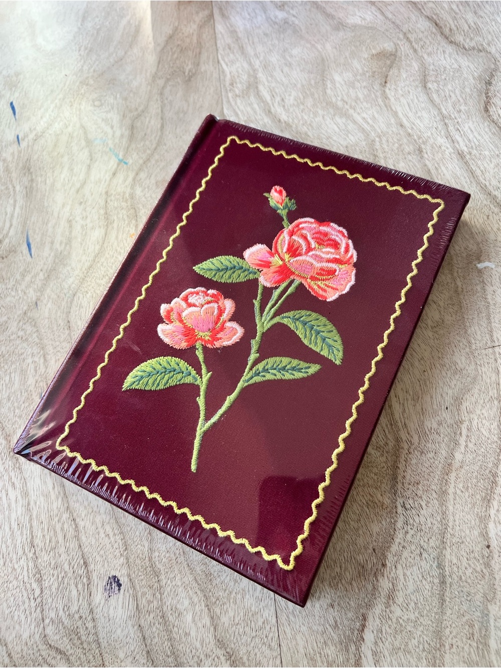 Rifle Paper Co. Embroidered Burgundy Journal - Roses Design